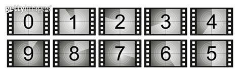 Set Of Countdown Frame Film Countdown Movie Timer Count Retro Cinema