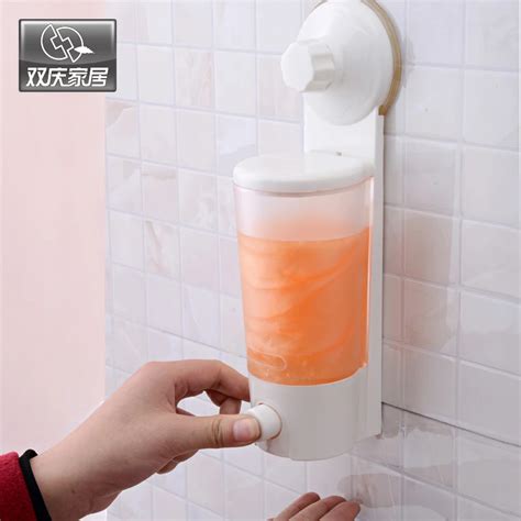 Strong Suction Cup Liquid Soap Dispenser For Kitchen Bathroom Wall Mounted Shampoo Dispenser Sq