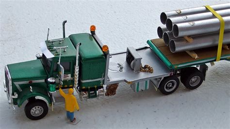 Whiteout Industries Peterbilt 359 Truck Tractor And Flatbed Trailer By