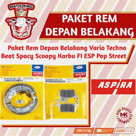 Jual Paket Kampas Rem Dispad Discpad Depan Belakang Honda Beat Vario