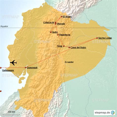 StepMap Ecuador Landkarte für Südamerika