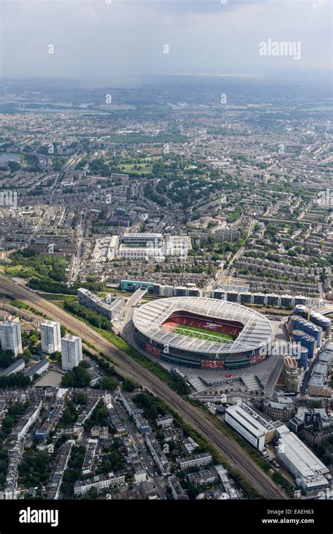 An Aerial View Of The Emirates Stadium Home Of Arsenal Fc Their