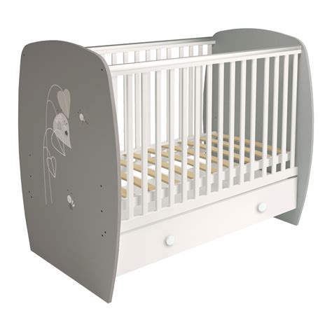 Детская кроватка Polini kids прямоугольная, без маятника (серый, белый ...