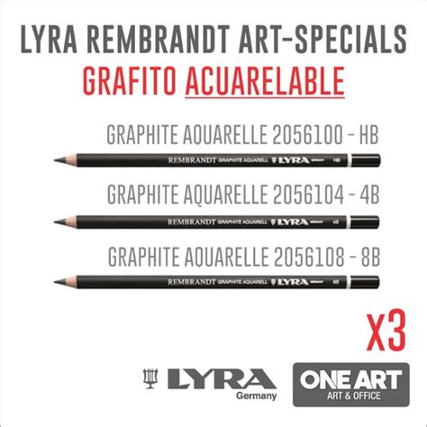 Lapiz Grafito Acuarelable Lyra Rembrandt Hb 4b 8b X3 Uni