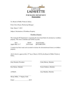 Fillable Online Lafayette In Lafayette In