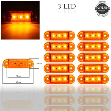 FEUX DE GABARIT LED 12V 24V Orange Camion Remorque Caravane Fourgon 3