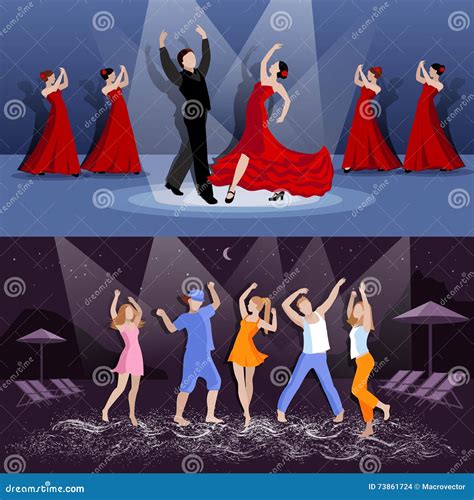 Compositions En Personnes De Danse Illustration De Vecteur