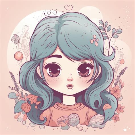 Una Linda Chica De Anime Estilo Kawaii Chica De Estilo Anime De Dibujos Animados Generada Por Ai