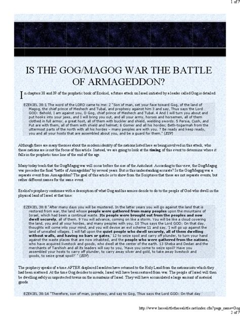 Is the Gog/Magog War the Battle of Armageddon? | Armageddon | Bible Content