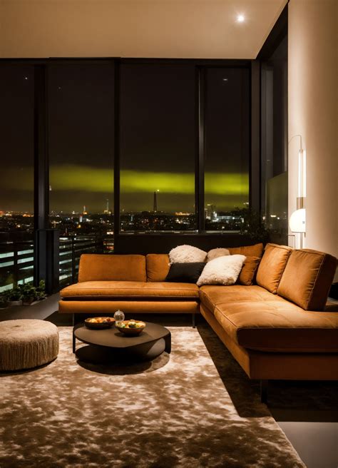 Lexica Foto von einem luxuriösen Penthouse mit raumhohen Fenstern