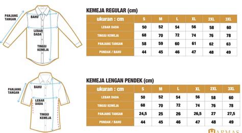 Size Chart Kemeja Pdh Panduan Terperinci Untuk Memastikan Kemeja Yang Pas