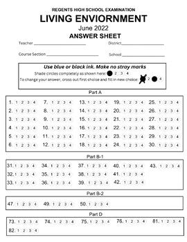 Living Environment Regents Review Mock Answer Key And Regents June