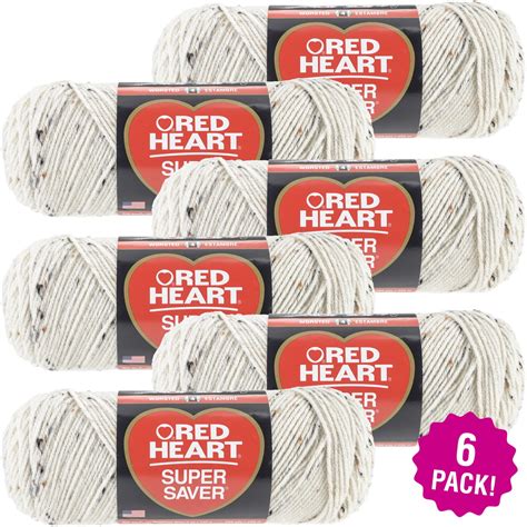 Red Heart Solid Super Saver Yarn Aran Fleck Pack Of 6 Walmart