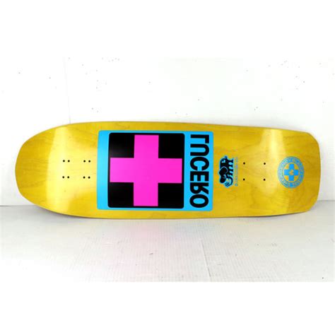 Blemished Black Label Skateboard Deck Lucero Cross Yellow Stain 10 X