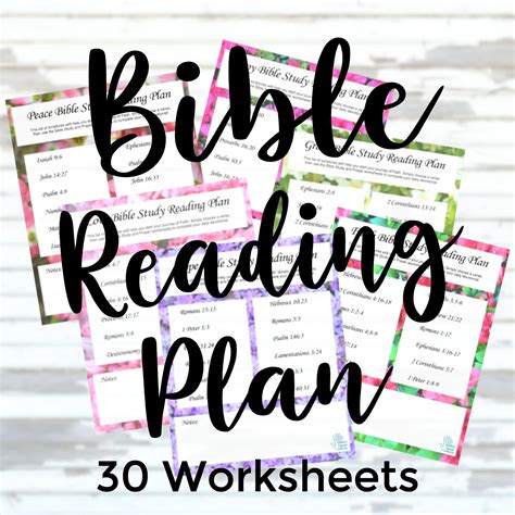 Printable Bible Reading Plan Bible Study And Prayer Worksheets Artofit