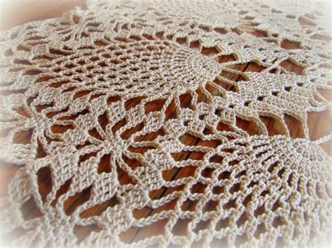 Crochet Doily Tabletopper27 Ecru Pineapple Doily With Lovely