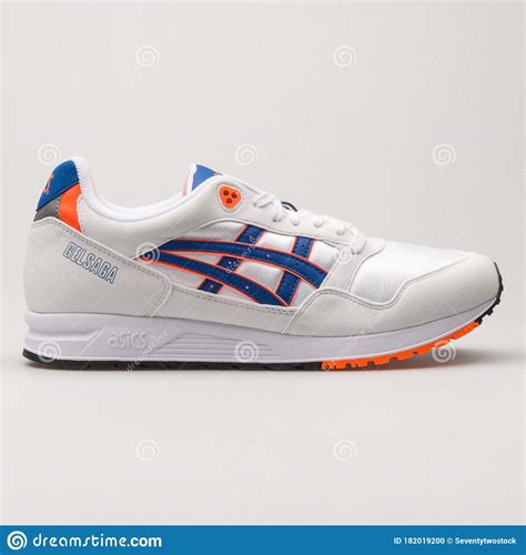 Asics Tiger Gelsaga White And Blue Sneaker Editorial Image Image Of