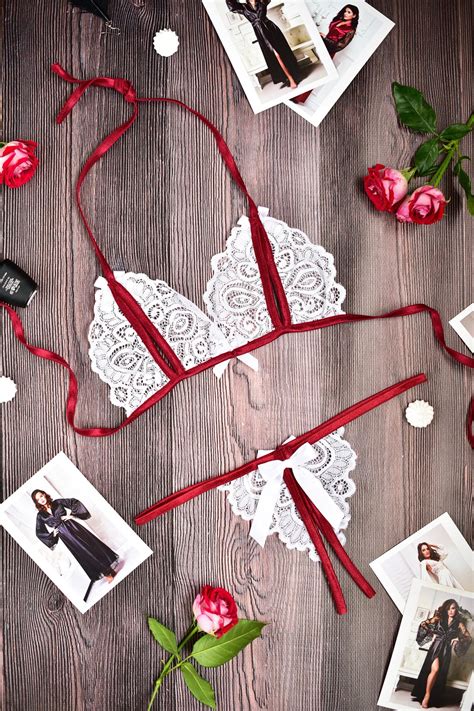 White Lace Lingerie Erotique Crotchless Bridal Lingerie Set Etsy