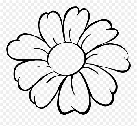 Download Flower Pot Bw Outline Clip Art - Easy Simple Flower Drawing ...