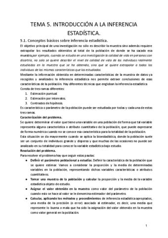 TEMA 5 INTRODUCCION A LA INFERENCIA ESTADISTICA Pdf