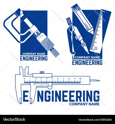 Engineering Company Logo Templates Royalty Free Vector Image