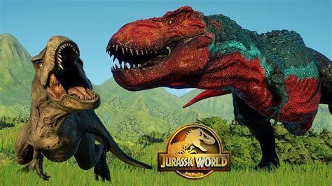 Dinosaur Vastatosaurus Rex Vs Large Carnivore Battle Royale Isla Nublar Jurassic World