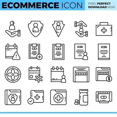 Conjunto De Iconos De Comercio Electr Nico Vectorial Vector Premium