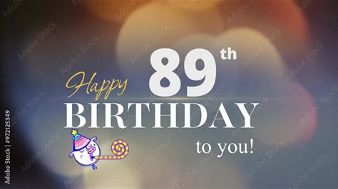 89th Happy Birthday With Gold Particles Background 89th Year Happy