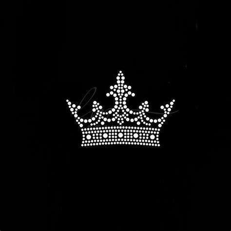 Crown Rhinestone Transfer Bling Hot Fix Iron On Patch Motif Design