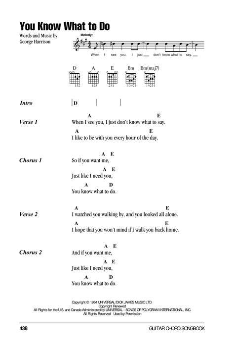 You Know What To Do by The Beatles - Guitar Chords/Lyrics - Guitar ...