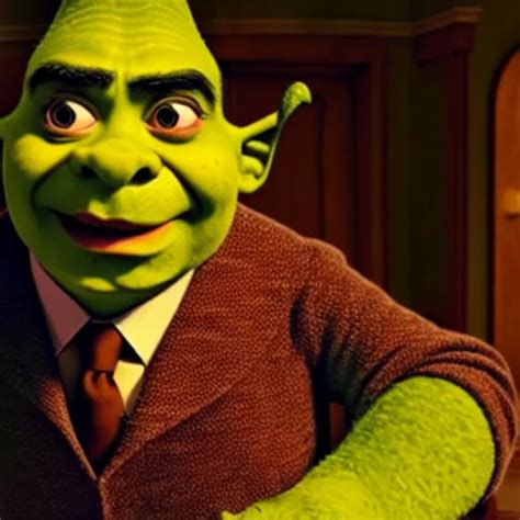 Mr Bean As Shrek Movie Still Cinematic Lighting Stable Diffusion