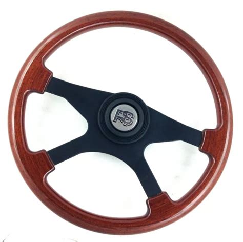 GENUINE ATIWE FORD RS Motorsport 370mm Wood Rim 4 Spoke Steering Wheel