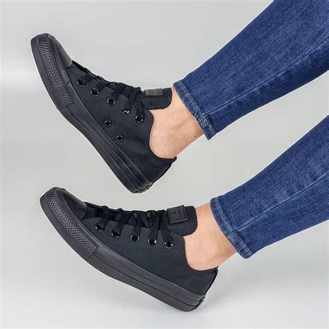 All Stars Cano Baixo - Tênis Converse All Star Cano Baixo Monochrome Preto | Margil