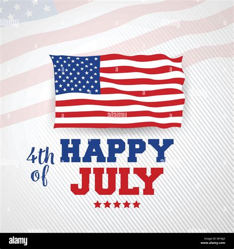 4th July Happy Independence Day United State America Stock Vector Image