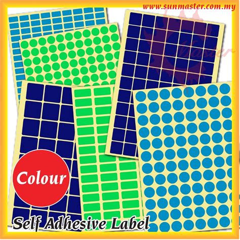 Self Adhesive Colour Labels Sticker Squre Retangle Penanda Buku