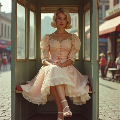 Cute Blonde Model In Vintage Booth Stable Diffusion Online