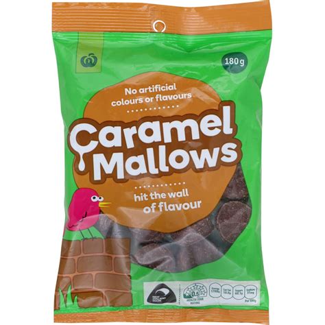 Woolworths Caramel Mallows 180g Bunch