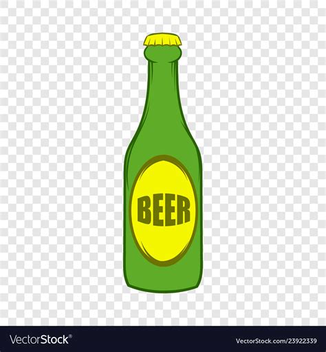 Green Bottle Beer Icon Cartoon Style Royalty Free Vector