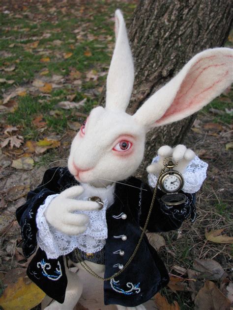 White Rabbit Toy Alice In Wonderland Needle Felt Toy Interior Etsy