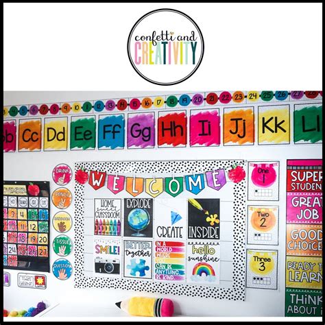 Watercolor Classroom Decor Bundle Confetti Creativity Artofit