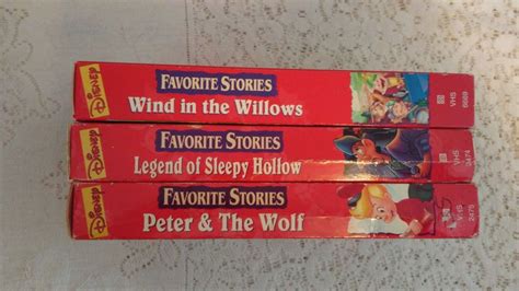 3 VHS lot Disney Favorite Stories Sleepy Hollow Wind in Willows Peter ...