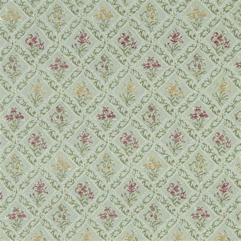 Aqua And Burgundy Floral Brocade Upholstery Fabric Upholstery Fabric