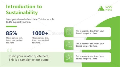 Sustainability Strategy Template Introduction Slide Slidemodel