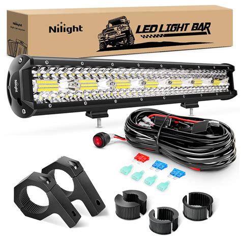 Nilight Inch W Led Light Bar Triple Row Flood Spot Combo Lm