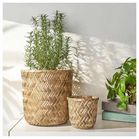 Klynnon Plant Pot Handmade Bamboo 24 Cm Ikea