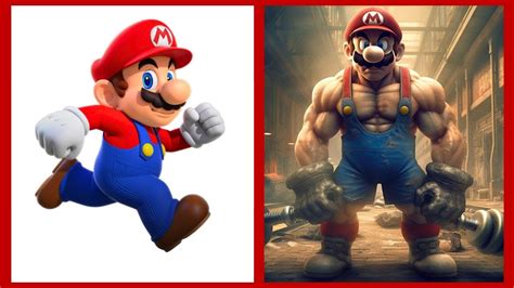 SUPER MARIO BROS Characters As MUSCLES 2023 YouTube