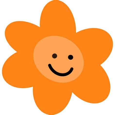 Orange Flower With Smile 17052437 Png