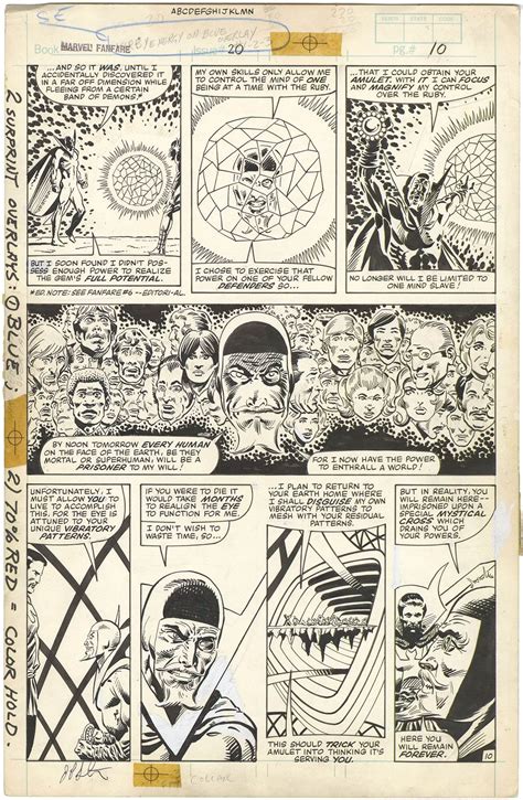 Original Comic Art By Marvel Fanfare P Signed Nostalgic Investments