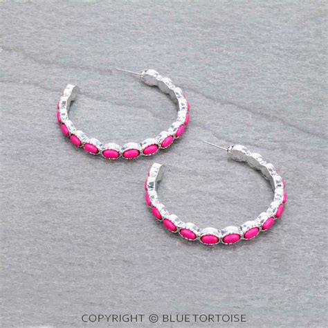 Western Tq Semi Hoop Earrings Bluetortoisewholesale