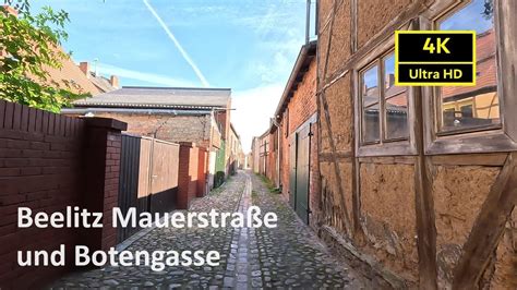 City Walk Beelitz Poststraße Mauerstraße und Botengasse in 4K Ultra